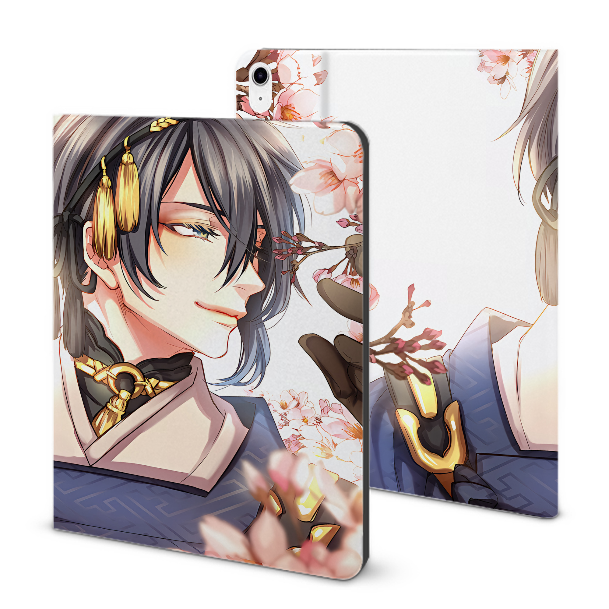 （画像用） 刀剣乱舞 Touken Ranbu IPad ケース ブック型 PUレザー TPU 耐衝撃 軽量 薄型 ペン収納なし 全面保護 IPad 各モデル対応